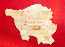 Lade das Bild in den Galerie-Viewer, Saarlandbrett aus Holz - Adventskranz "Atzventzkrantz"