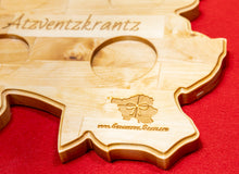 Lade das Bild in den Galerie-Viewer, Saarlandbrett aus Holz - Adventskranz "Atzventzkrantz"