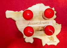 Lade das Bild in den Galerie-Viewer, Saarlandbrett aus Holz - Adventskranz "Atzventzkrantz"