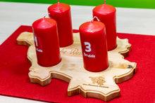 Lade das Bild in den Galerie-Viewer, Saarlandbrett aus Holz - Adventskranz "Frohe Weihnachde"