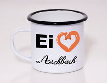 Lade das Bild in den Galerie-Viewer, Emaille Tasse - Ei <3 Aschbach