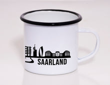 Lade das Bild in den Galerie-Viewer, Emaille Tasse - Saarland Skyline