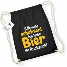 Lade das Bild in den Galerie-Viewer, Gymbag - Bitte nicht schubsen! Bier im Rucksack!