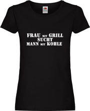 Lade das Bild in den Galerie-Viewer, Girly T-Shirt - Frau mit Grill