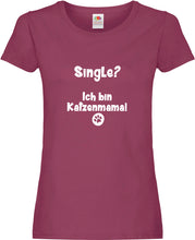 Lade das Bild in den Galerie-Viewer, Girly T-Shirt - Single? Ich bin Katzenmama!