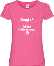Lade das Bild in den Galerie-Viewer, Girly T-Shirt - Single? Ich bin Katzenmama!