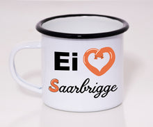 Lade das Bild in den Galerie-Viewer, Emaille Tasse - Ei <3 Saarbrigge