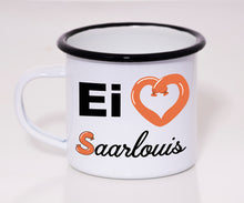 Lade das Bild in den Galerie-Viewer, Emaille Tasse - Ei <3 Saarlouis