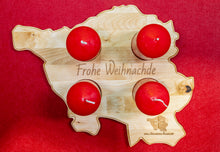 Lade das Bild in den Galerie-Viewer, Saarlandbrett aus Holz - Adventskranz &quot;Frohe Weihnachde&quot;
