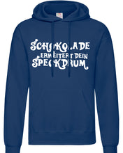 Lade das Bild in den Galerie-Viewer, Hoodie - Schokolade erweitert dein Speckdrum
