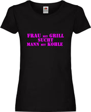 Lade das Bild in den Galerie-Viewer, Girly T-Shirt - Frau mit Grill

