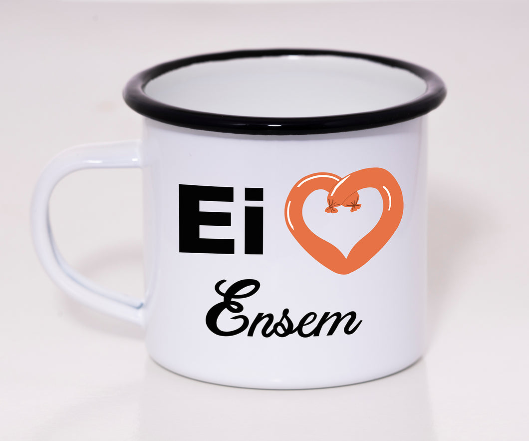 Emaille Tasse - Ei <3 Ensem