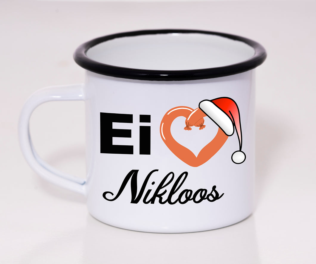 Emaille Tasse - Ei <3 Nikloos