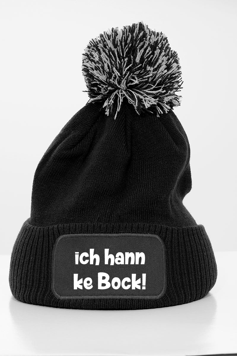 Beanie Bommelmütze - ich hann ke Bock!