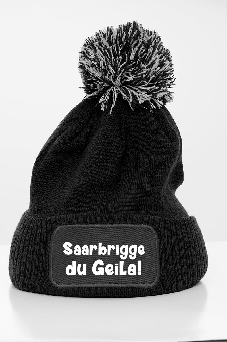 Beanie Bommelmütze - Saarbrigge du Geila!