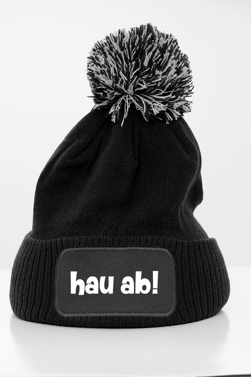 Beanie Bommelmütze - hau ab!